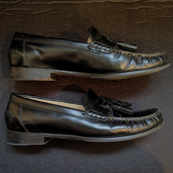 Cole Haan Black Leather Tassel Loafers - Size 7 - Picture 5 of 8
